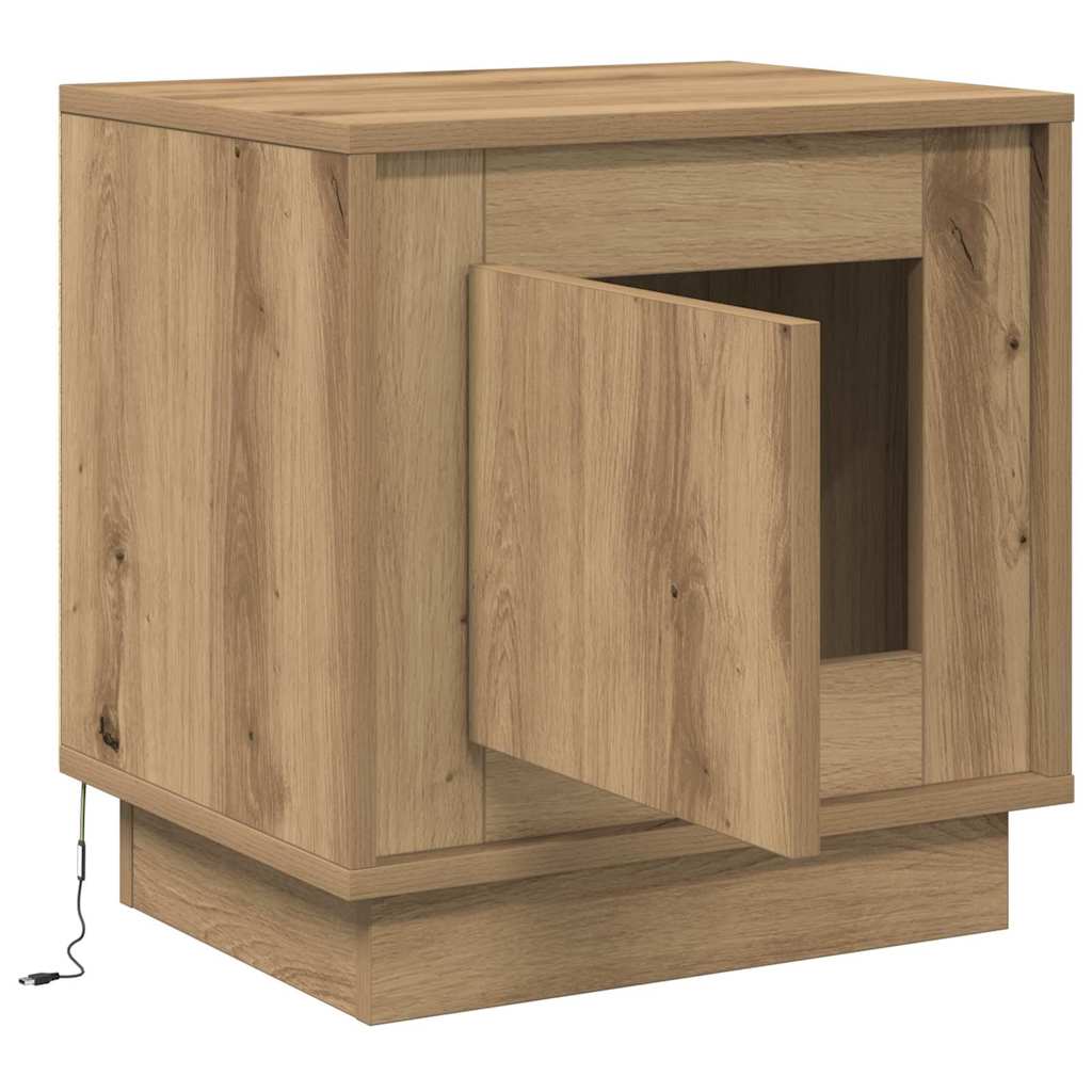Noćni ormar S LED lampica Umjetnički hrast 44 x 34,5 x 45 cm