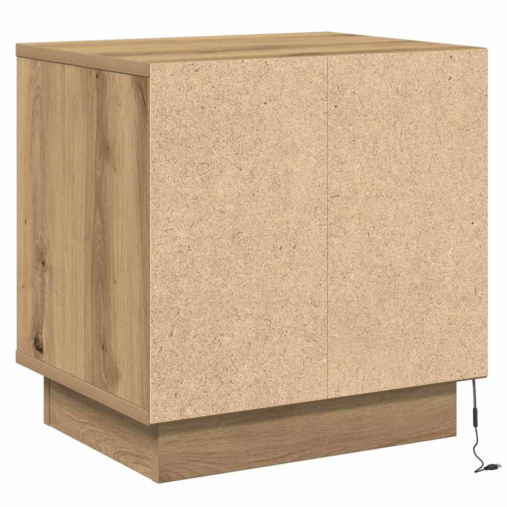 Noćni ormar S LED lampica Umjetnički hrast 44 x 34,5 x 45 cm