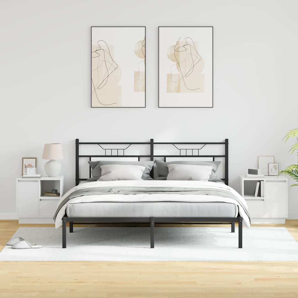 Noćni ormar 2 pcs Bijelo 50 x 34,5 x 50 cm. Konstruirano drvo