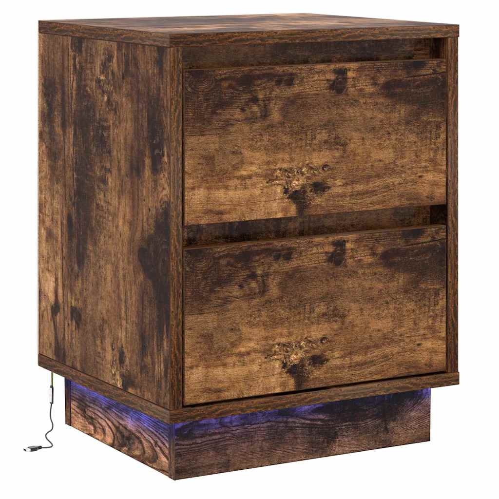 Noćni ormar s ladicama 2 pcs Dimljeni hrast 39 x 34,5 x 50 cm