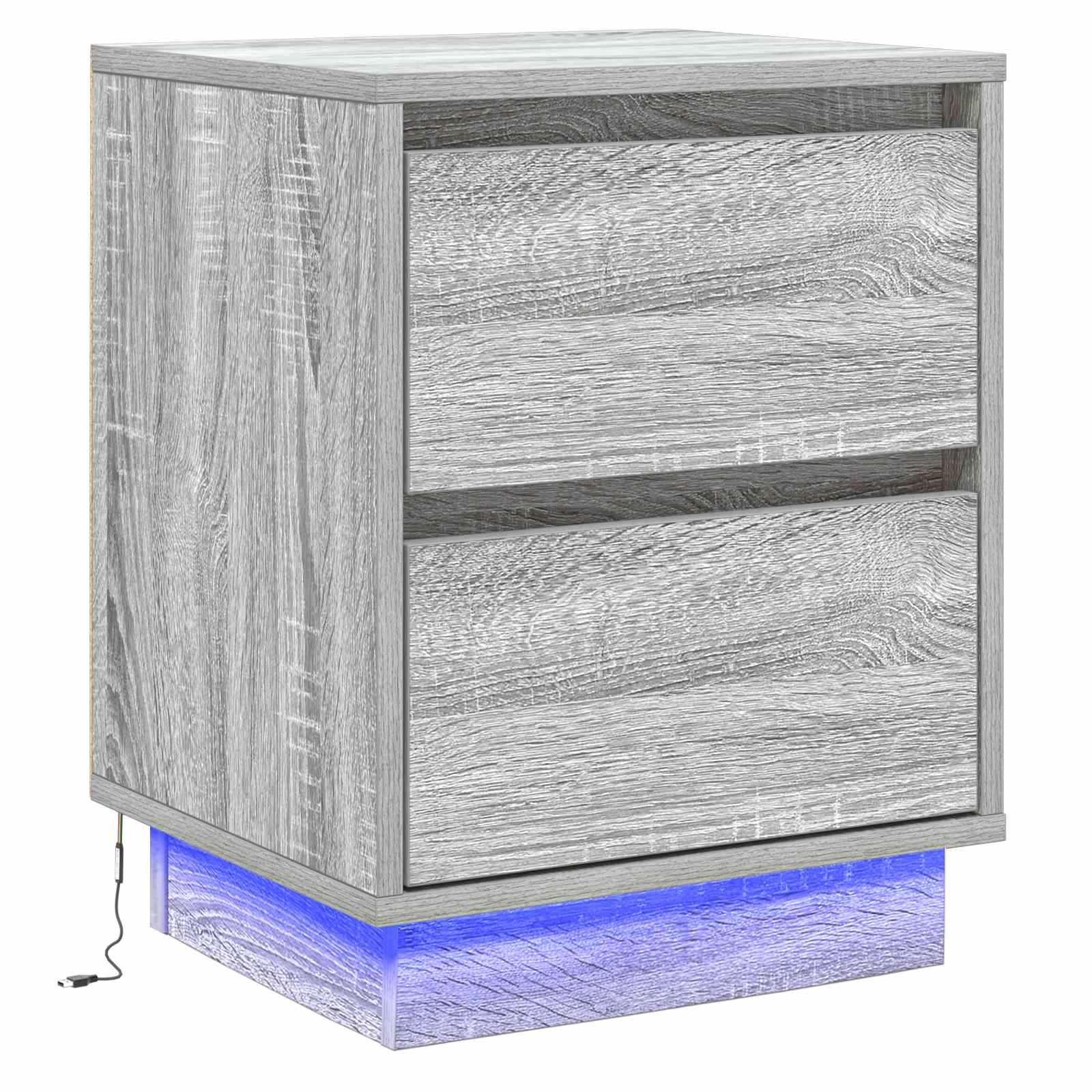 Noćni ormar s ladicama Siva 39 x 34,5 x 50 cm Konstruirano drvo