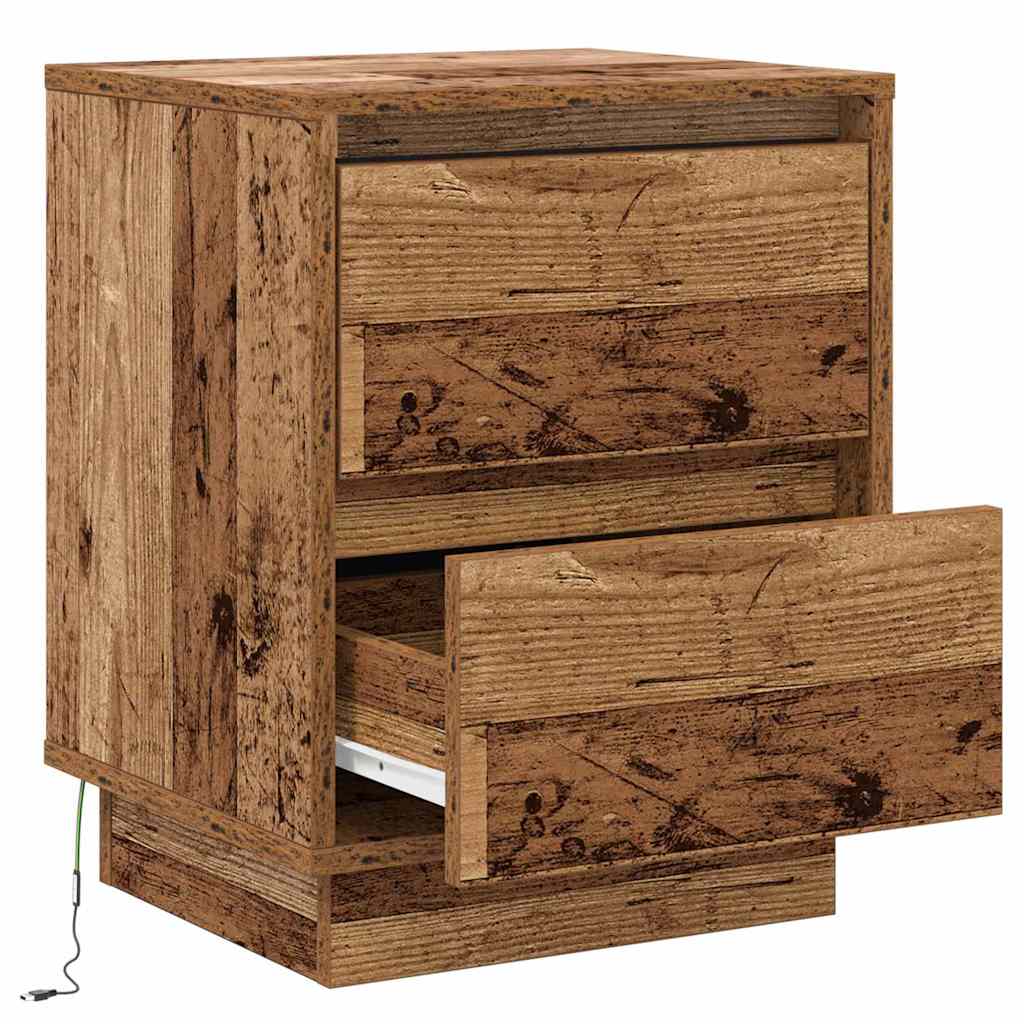Noćni ormar s ladicama 2 pcs Staro drvo 39 x 34,5 x 50 cm