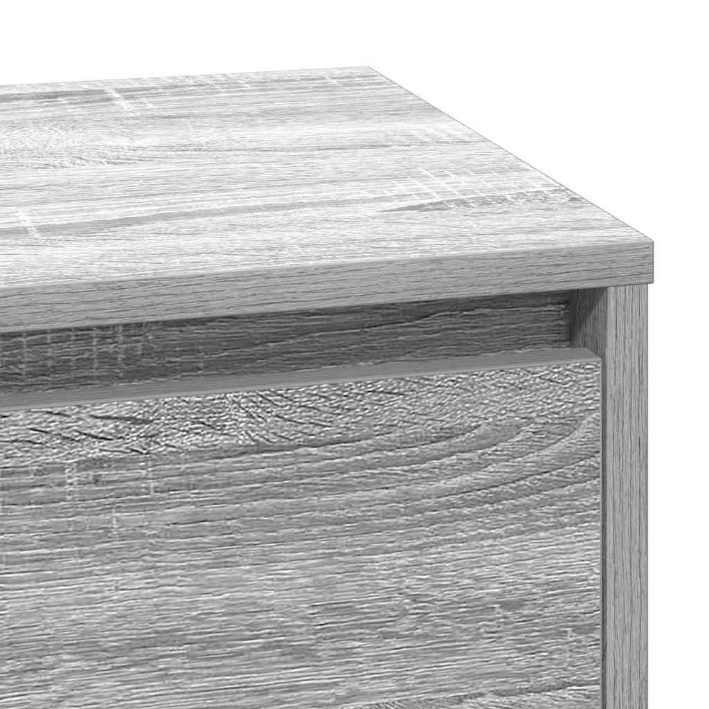Noćni ormar s ladicama Siva 71 x 34,5 x 75 cm Konstruirano drvo