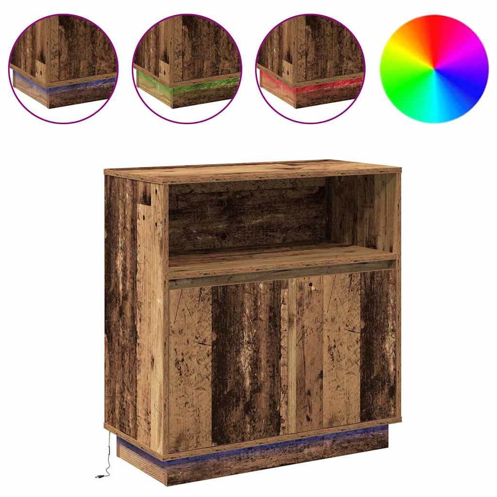 LED komoda Staro drvo 71 x 34,5 x 75 cm Konstruirano drvo