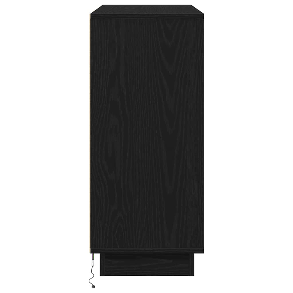 LED komoda Crni hrast 90 x 32 x 75 cm Konstruirano drvo