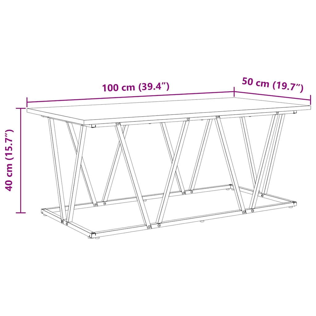Kava Stol Staro drvo 100 x 50 x 40 cm Projektirano drvo i metal