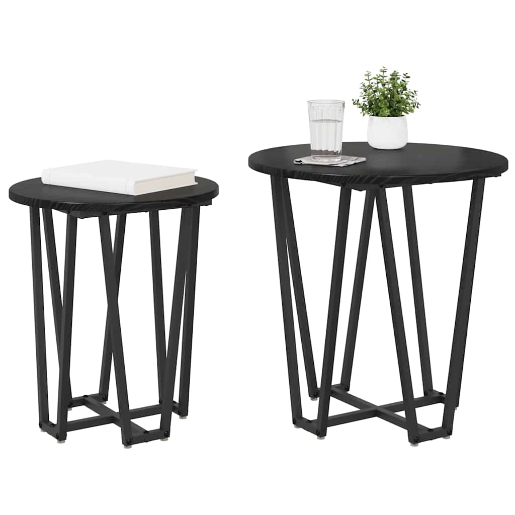 Set pomoćnih stolića 2 pcs Crni hrast