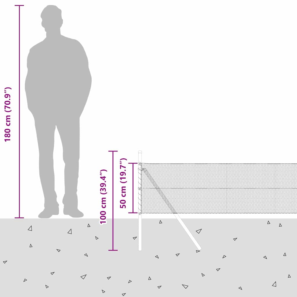 Sukladni osnovni dodatak za hexagonalnu ogradu 10 x 0,5 m Siva