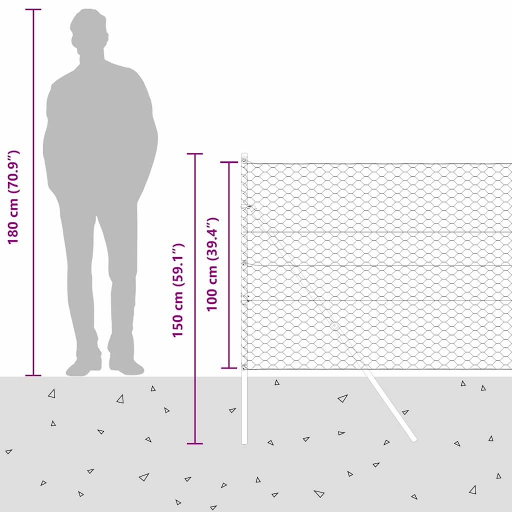 Sukladni osnovni dodatak za hexagonalnu ogradu 10 x 1 m Siva