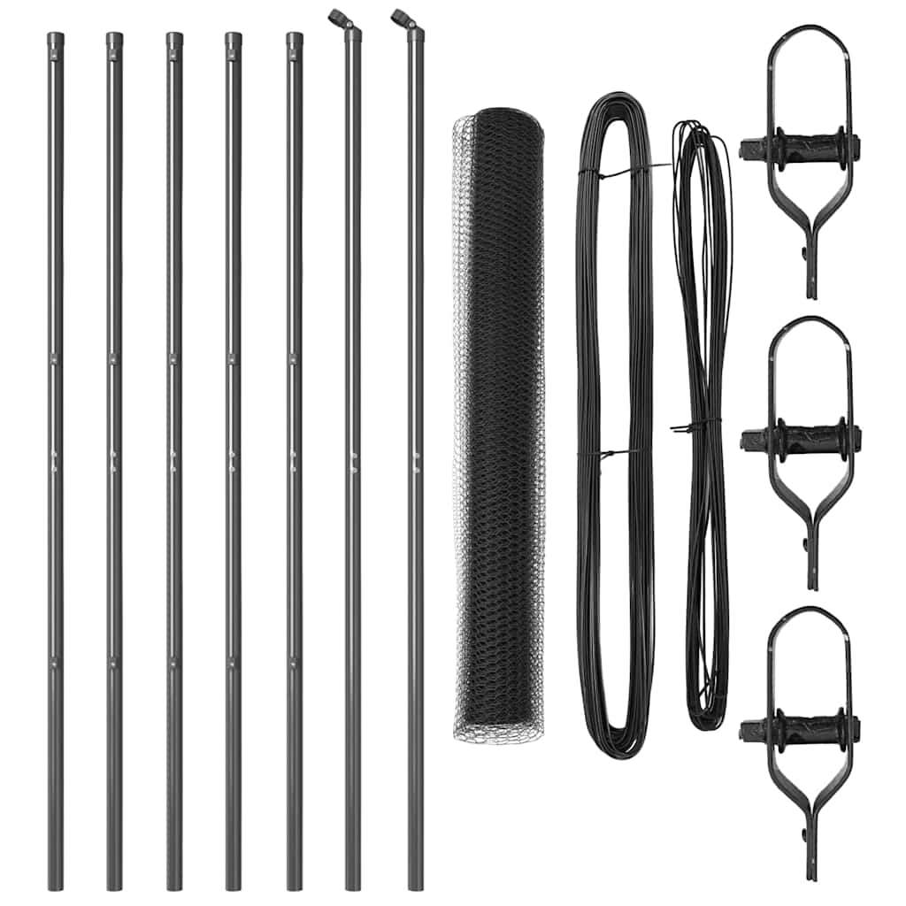 Stup za ogradu Siva 10 x 1,2 m (25 mm mreža) Čelik i PVC