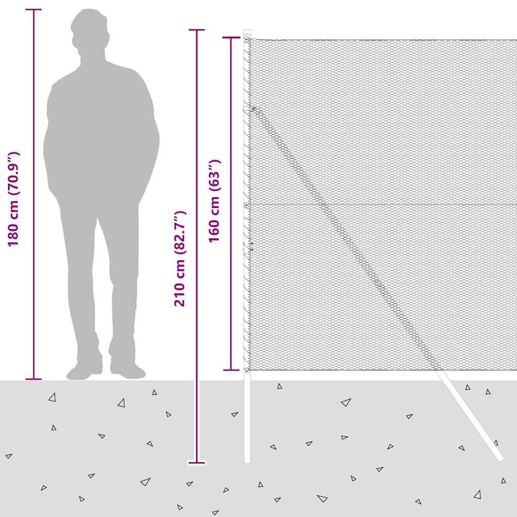 Sukladni osnovni dodatak za hexagonalnu ogradu 10 x 1,6 m Siva