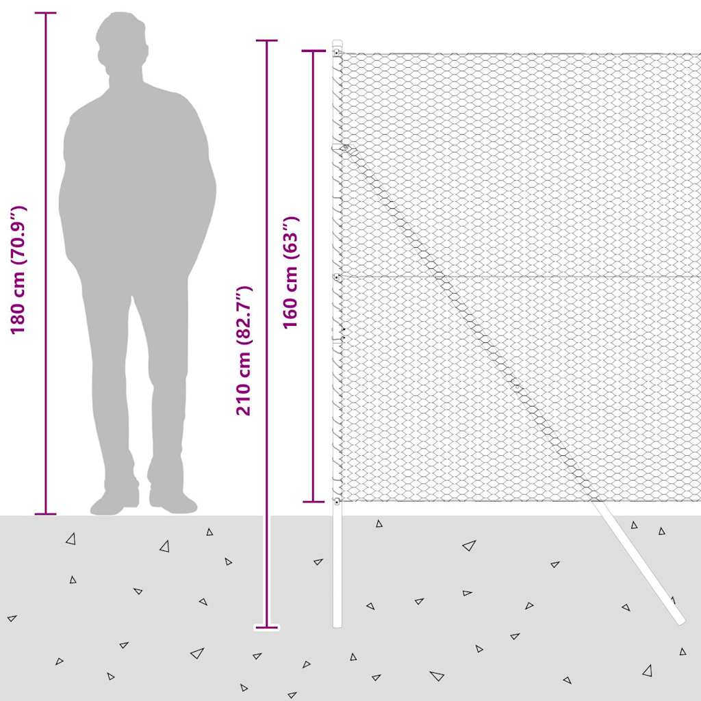 Sukladni osnovni dodatak za hexagonalnu ogradu 25 x 1,6 m Siva