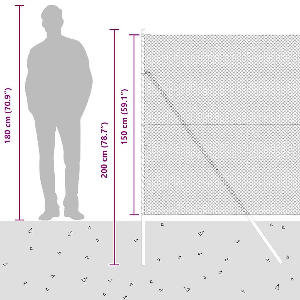 Sukladni osnovni dodatak za hexagonalnu ogradu 50 x 1,5 m Siva