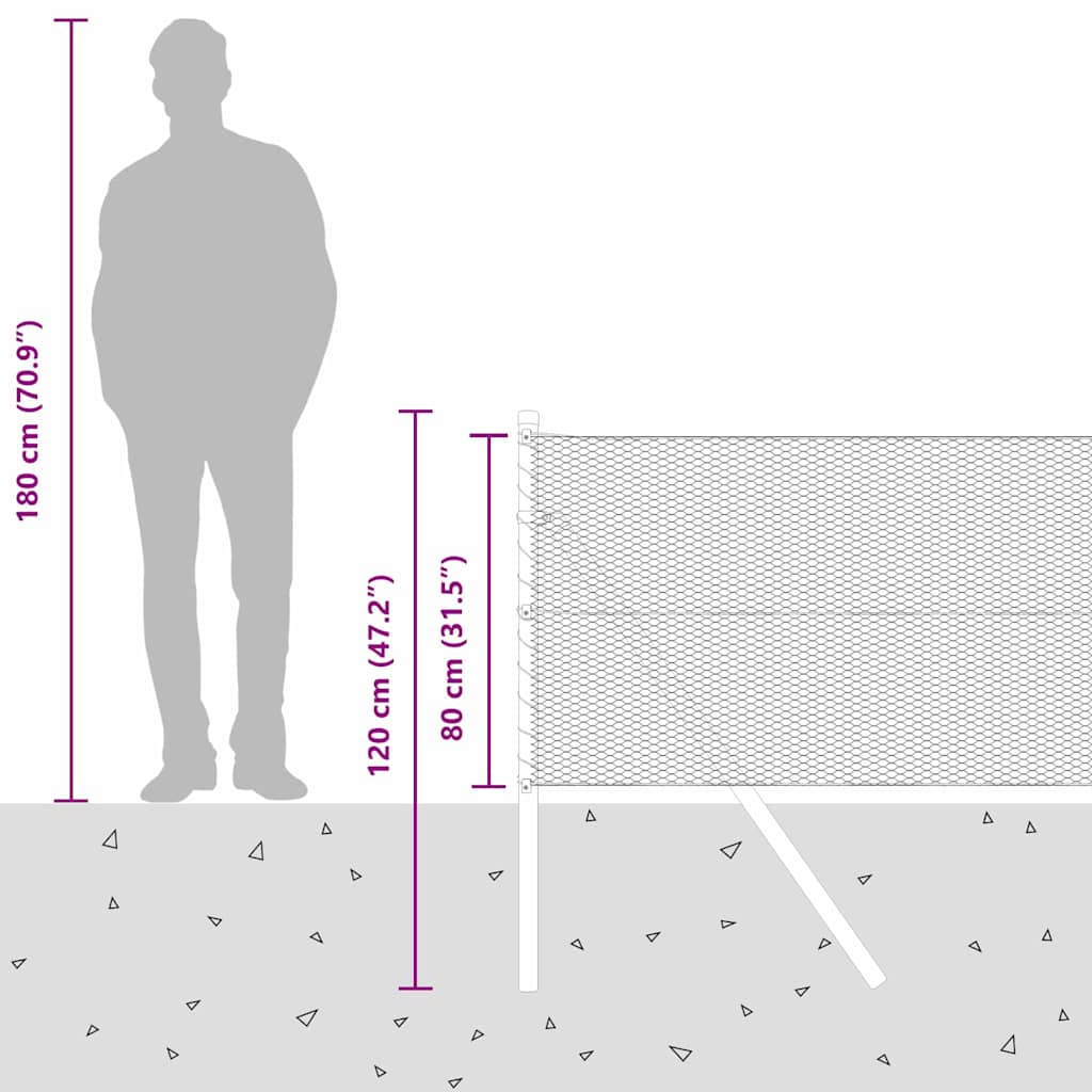Sukladni osnovni dodatak za hexagonalnu ogradu 100 x 0,8 m Siva