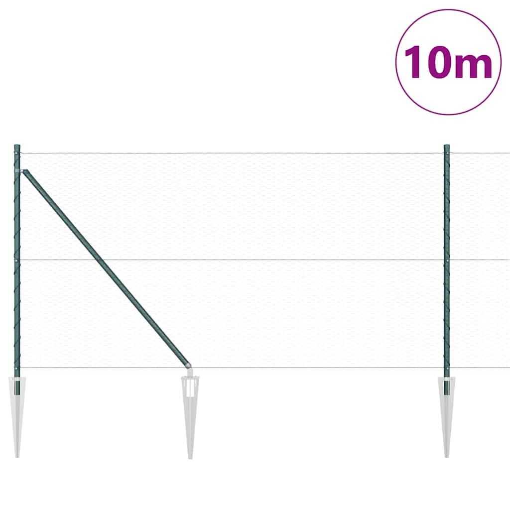 Heksagonalna ograda s stubom 10 x 1 m Čelik premazan PVC-om