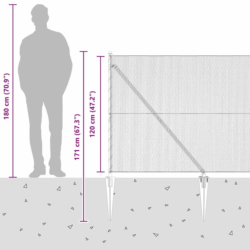 Heksagonalna ograda s stubom 10 x 1,2 m Čelik premazan PVC-om