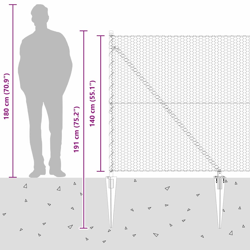 Heksagonalna ograda s stubom 10 x 1,4 m Čelik premazan PVC-om