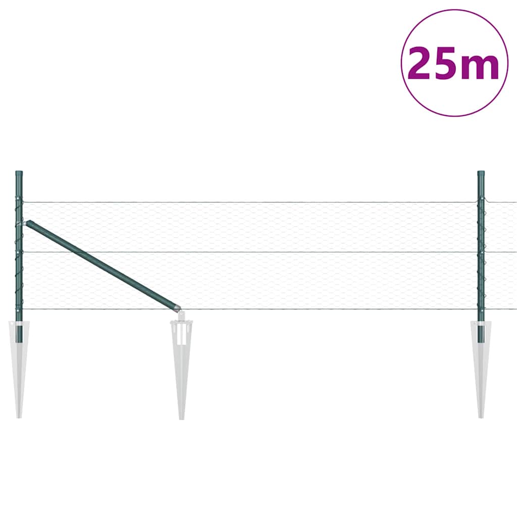 Heksagonalna ograda s stubom 25 x 0,5 m Čelik premazan PVC-om