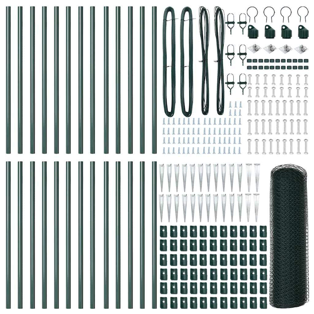 Heksagonalna ograda s stubom 50 x 1 m Čelik premazan PVC-om