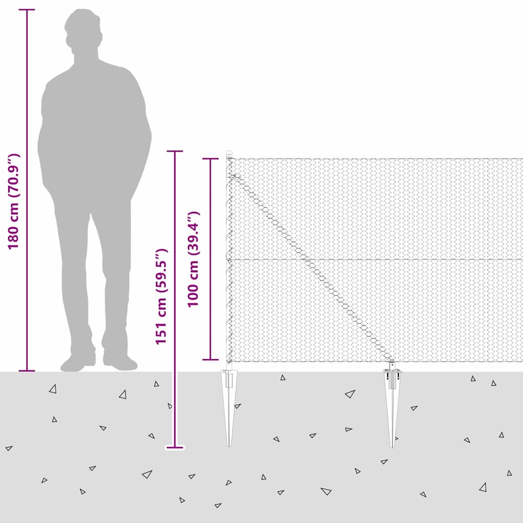 Heksagonalna ograda s stubom 50 x 1 m Čelik premazan PVC-om
