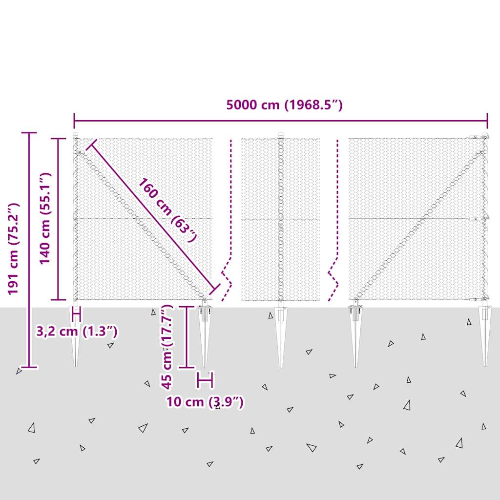 Zavareno žičano ograđivanje s bodljama 50 x 1,4 m (Š x V)