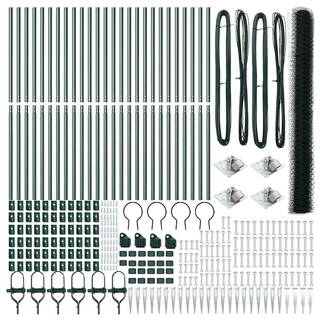 Heksagonalna ograda s stubom 50 x 1,5 m Čelik premazan PVC-om