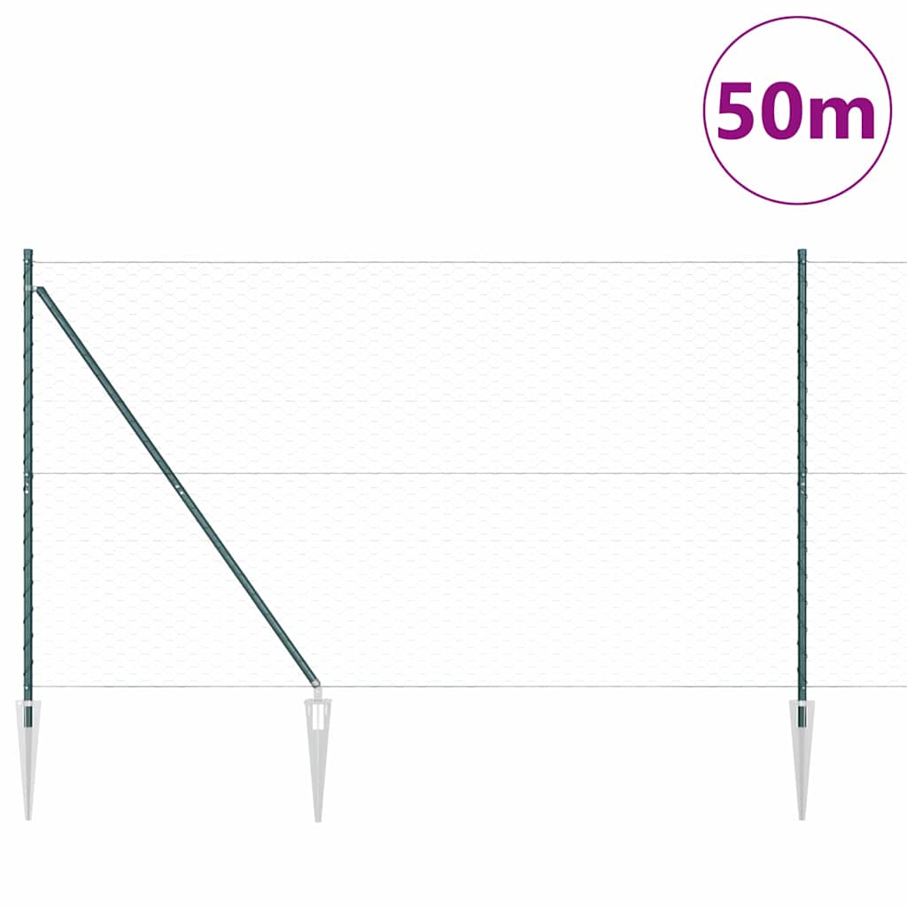 Heksagonalna ograda s stubom 50 x 1,5 m Čelik premazan PVC-om