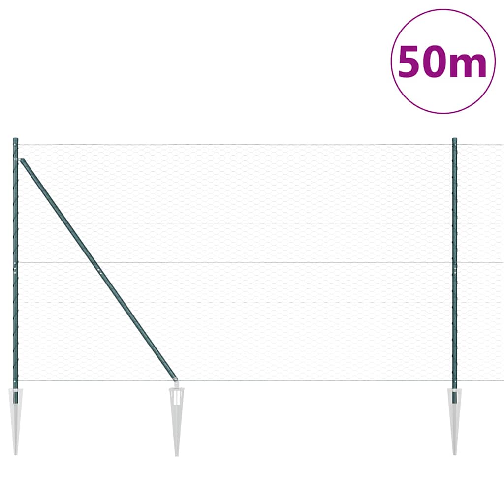 Heksagonalna ograda s stubom 50 x 1,6 m Čelik premazan PVC-om