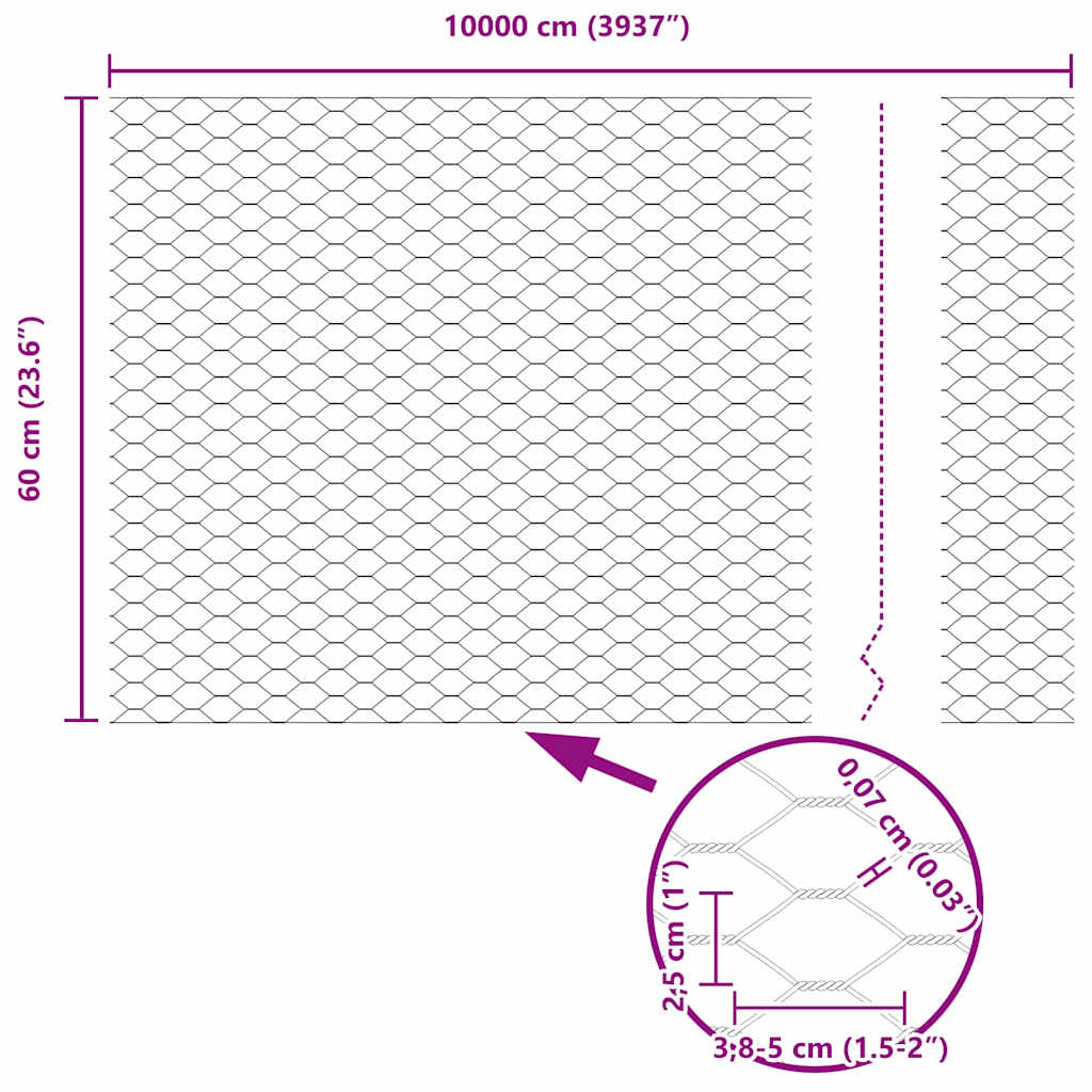 Zavareno žičano ograđivanje s bodljama 100 x 0,6 m (Š x V)