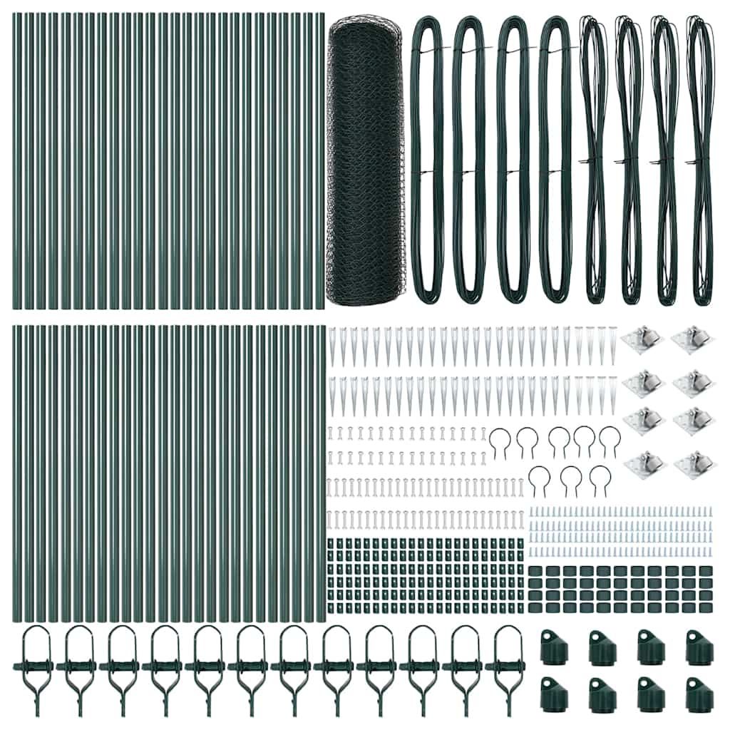 Heksagonalna ograda s stubom 100 x 0,8 m Čelik premazan PVC-om
