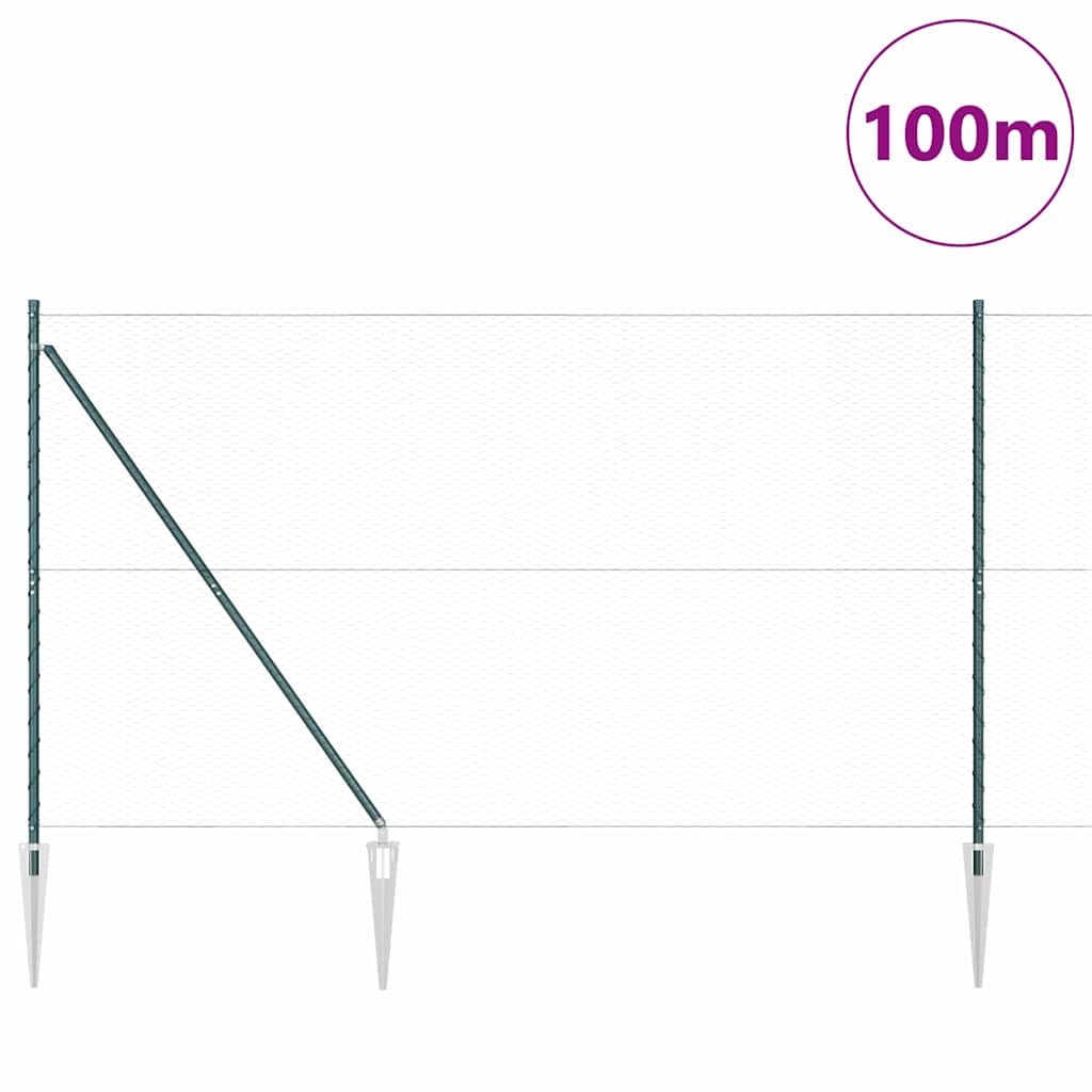 Heksagonalna ograda s stubom 100 x 1,6 m Čelik premazan PVC-om