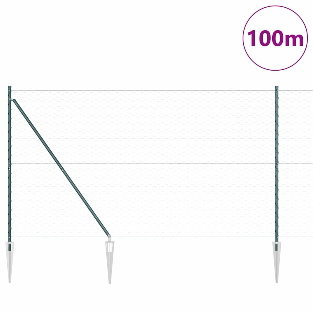Heksagonalna ograda s stubom 100 x 1,6 m Čelik premazan PVC-om