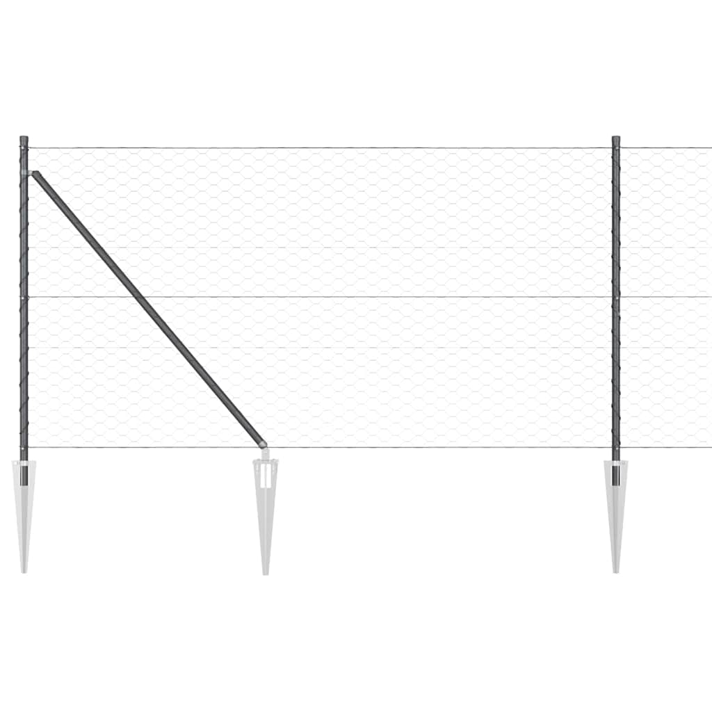Heksagonalna ograda s stubom 10 x 1 m Čelik premazan PVC-om