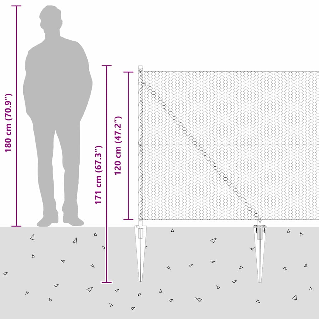 Heksagonalna ograda s stubom 10 x 1,2 m Čelik premazan PVC-om