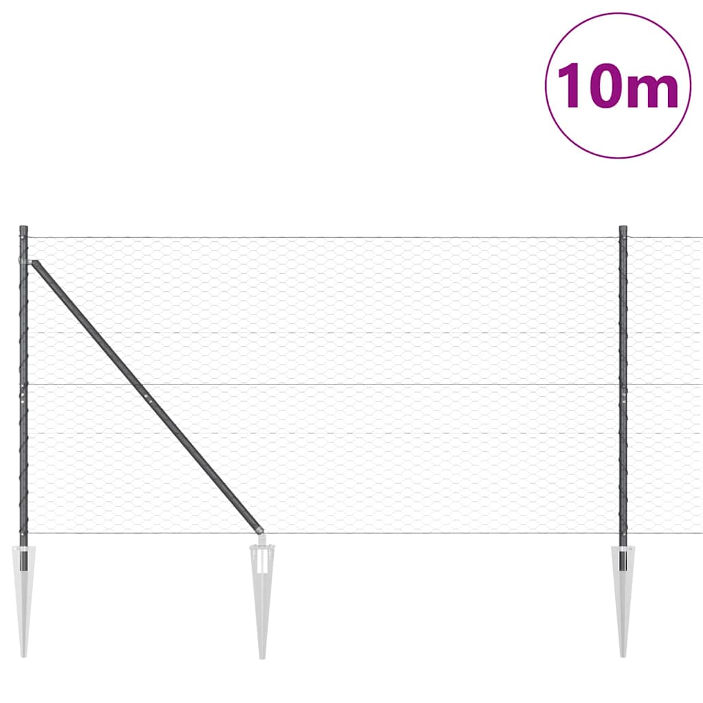 Heksagonalna ograda s stubom 10 x 1,4 m Čelik premazan PVC-om