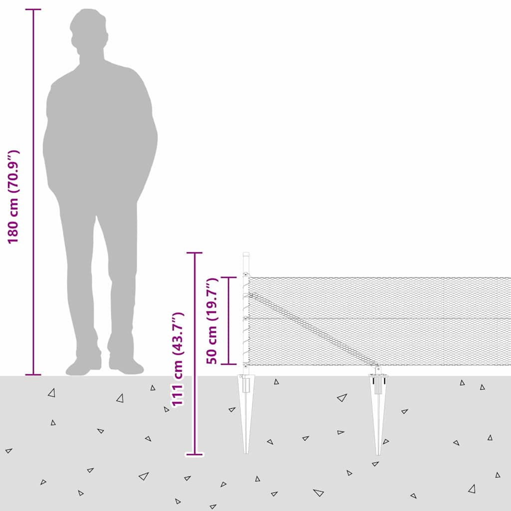 Zavareno žičano ograđivanje s bodljama 50 x 0,5 m (Š x V)