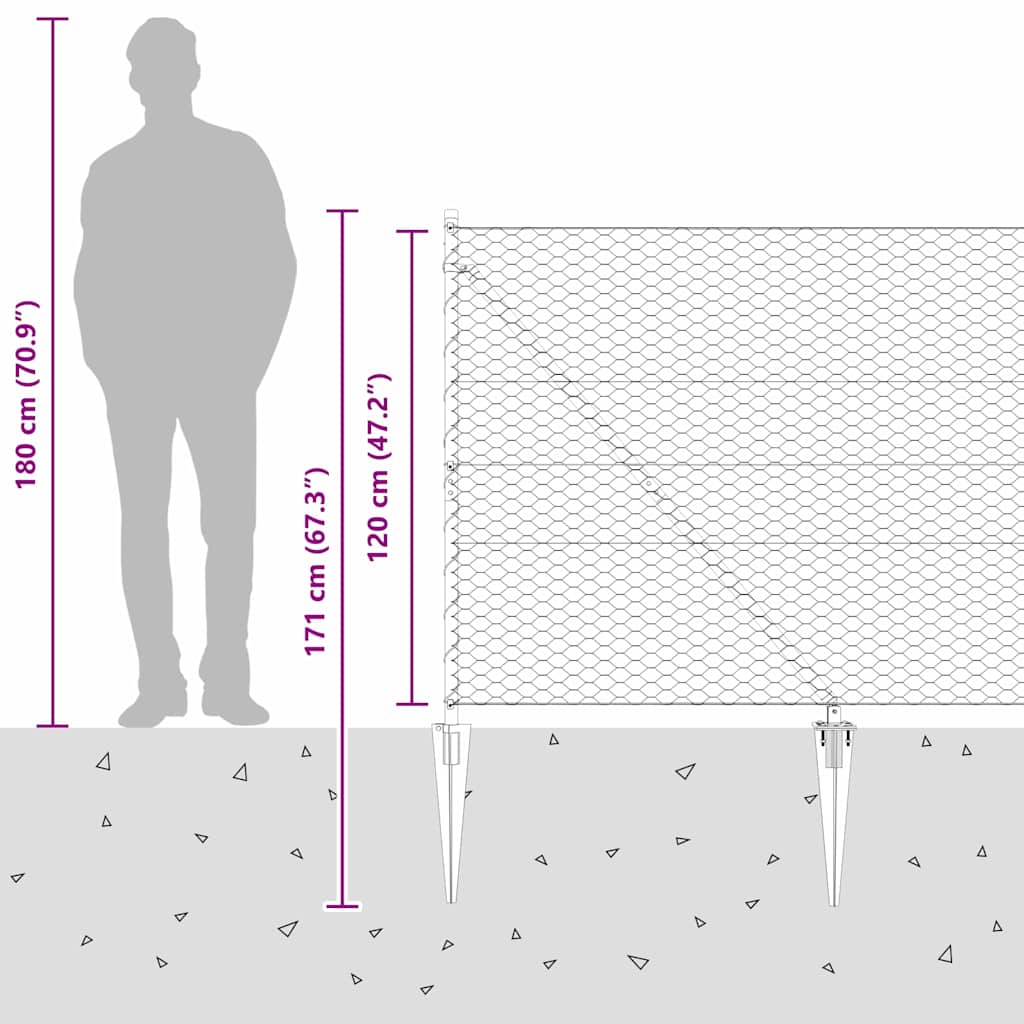 Zavareno žičano ograđivanje s bodljama 50 x 1,2 m (Š x V)