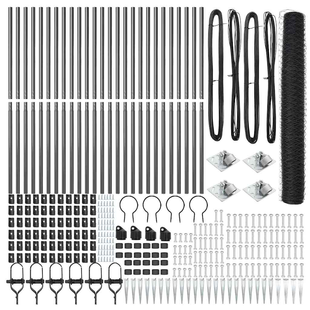 Heksagonalna ograda s stubom 50 x 1,2 m Čelik premazan PVC-om