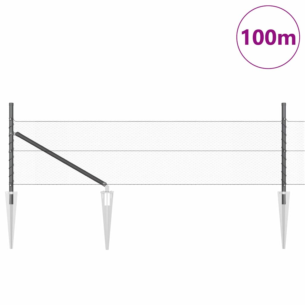 Heksagonalna ograda s stubom 100 x 0,8 m Čelik premazan PVC-om
