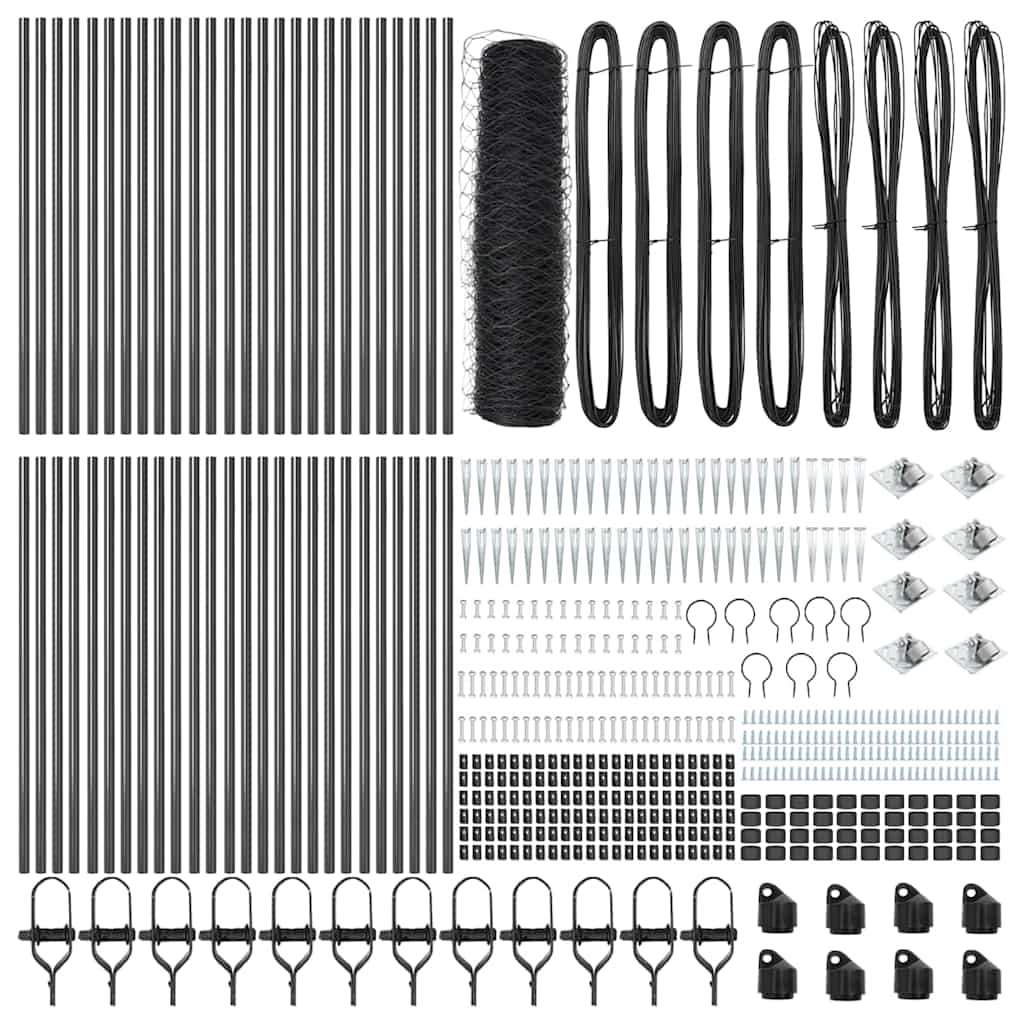 Heksagonalna ograda s stubom 100 x 0,8 m Čelik premazan PVC-om