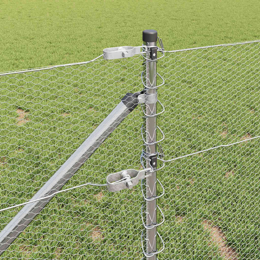 Heksagonalna ograda s stubom 10 x 0,6 m Pocinčani čelik Srebrna