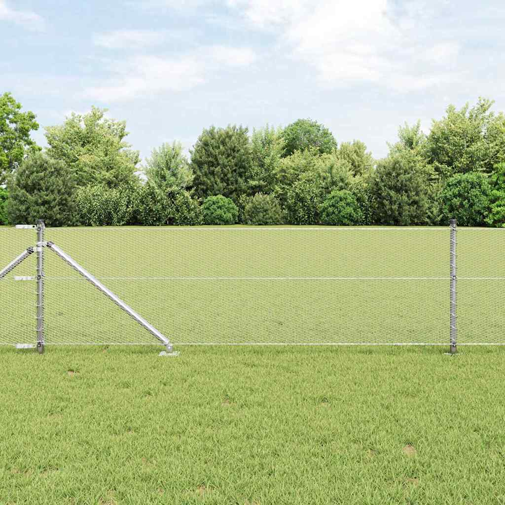 Heksagonalna ograda s stubom 25 x 0,6 m Pocinčani čelik Srebrna