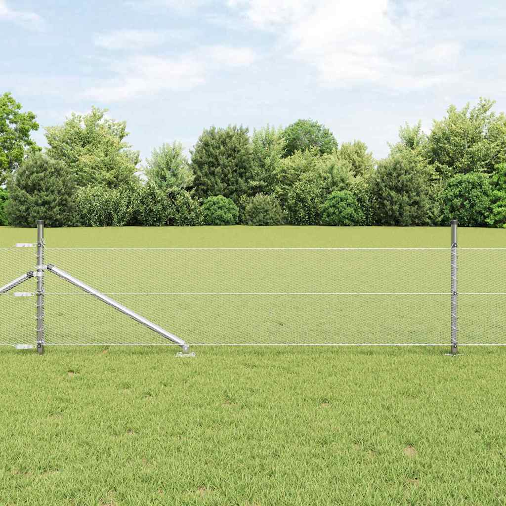 Heksagonalna ograda s stubom 25 x 0,8 m Pocinčani čelik Srebrna