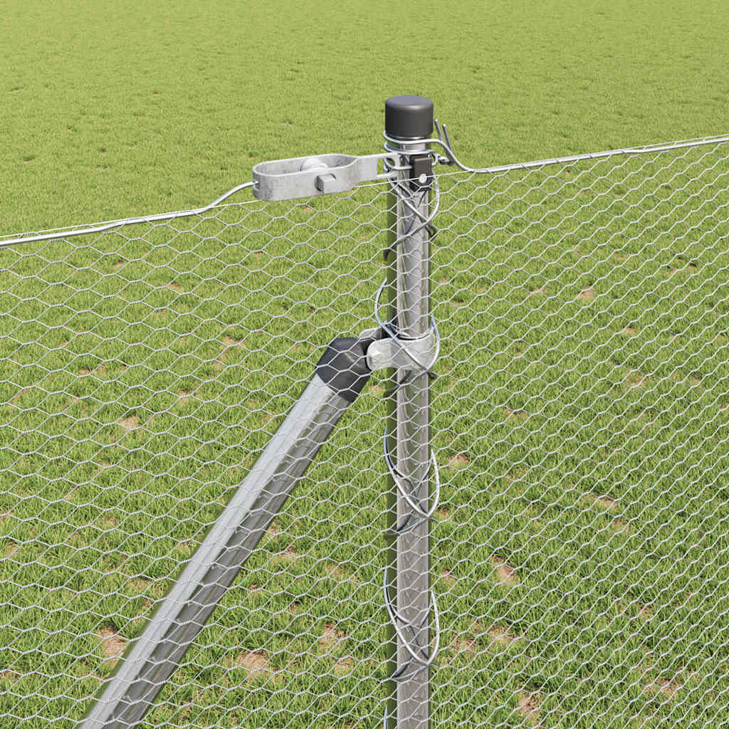 Heksagonalna ograda s stubom 50 x 1,2 m Pocinčani čelik Srebrna
