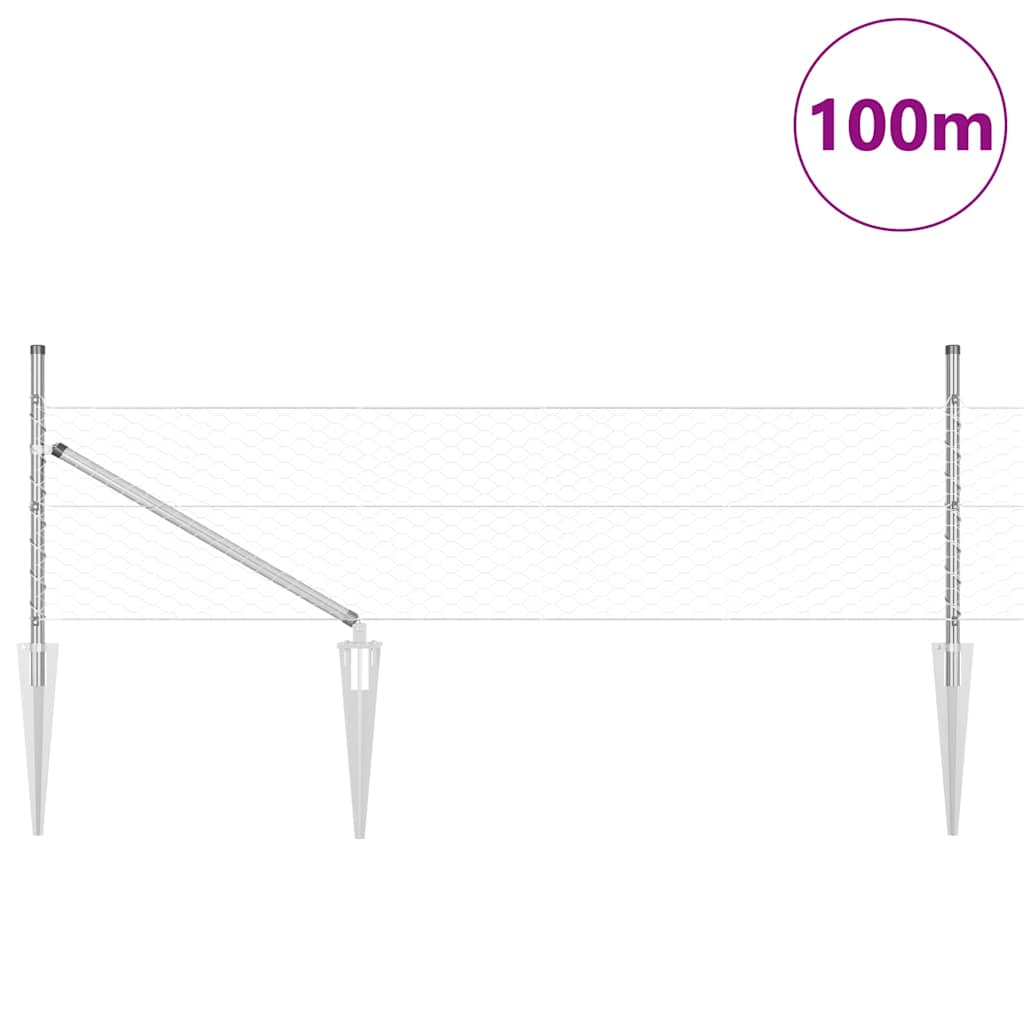Heksagonalna ograda s stubom 100 x 0,5 m Pocinčani čelik Mreža
