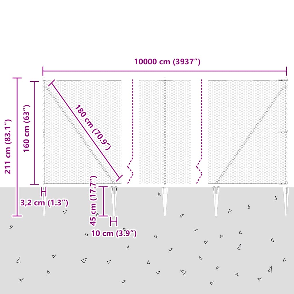Zavareno žičano ograđivanje s bodljama 100 x 1,6 m (Š x V)