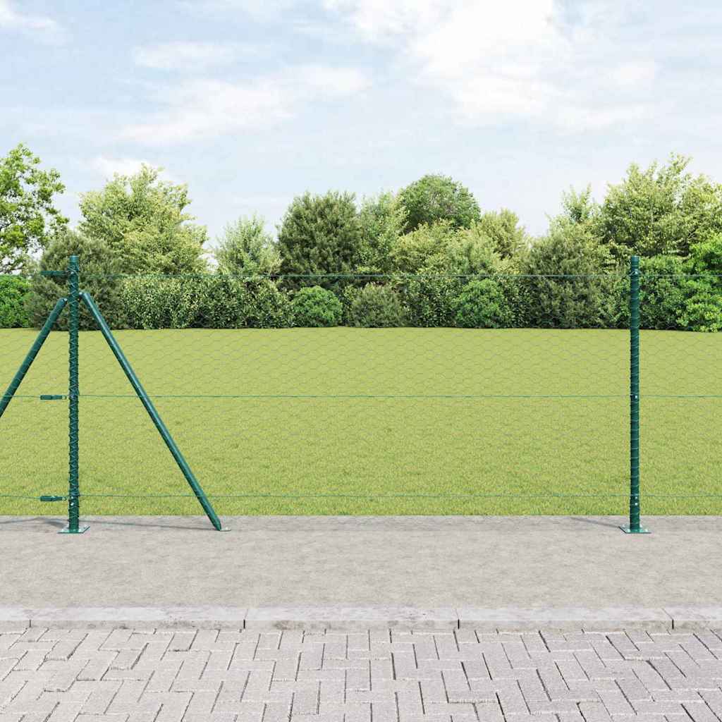 Heksagonalna ograda s betonskom osnovom 100 x 0,8 m Zelena