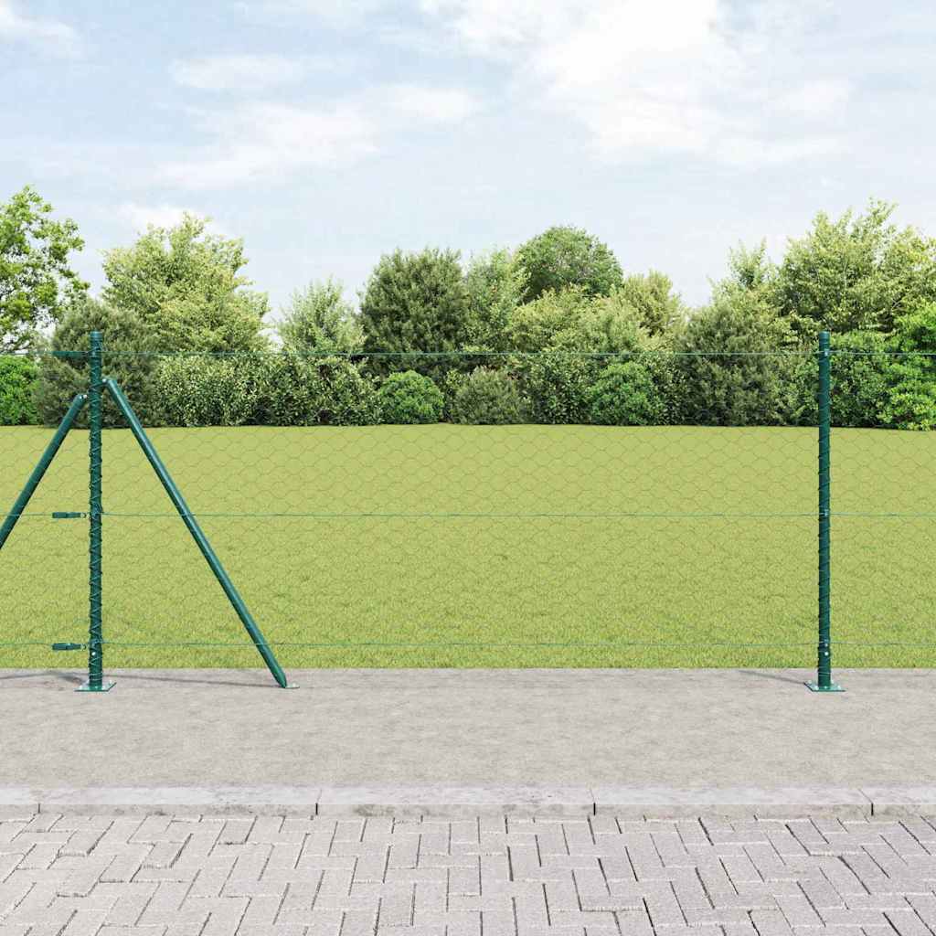 Heksagonalna ograda s betonskom osnovom 100 x 0,8 m Zelena
