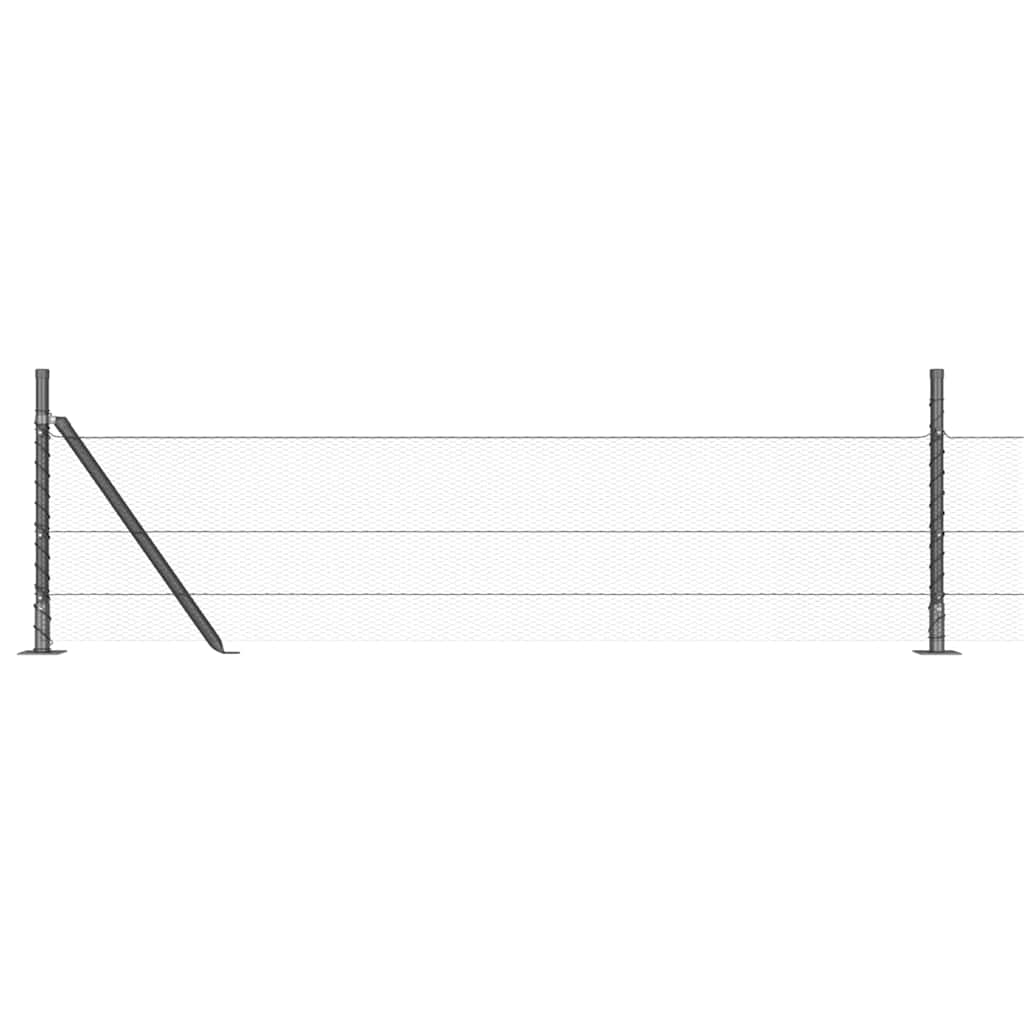 Heksagonalna ograda s betonskom osnovom 50 x 0,4 m Siva Mreža