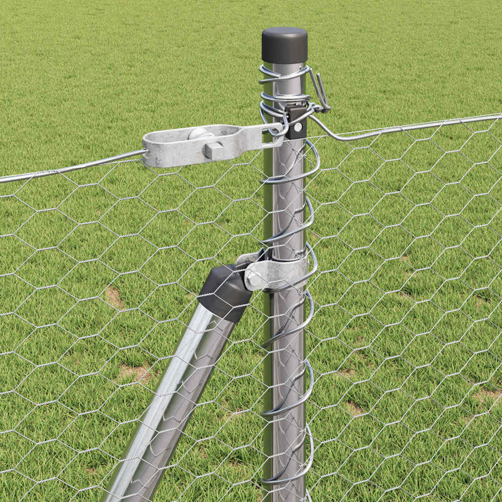 Heksagonalna ograda s betonskom osnovom 10 x 0,8 m Srebrna